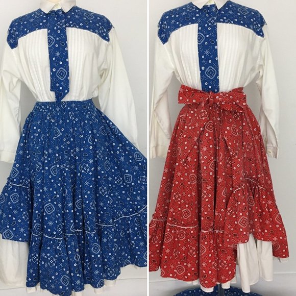 Vintage Dresses & Skirts - X SOLD X Square Dance Costume Skirt Rockabilly L